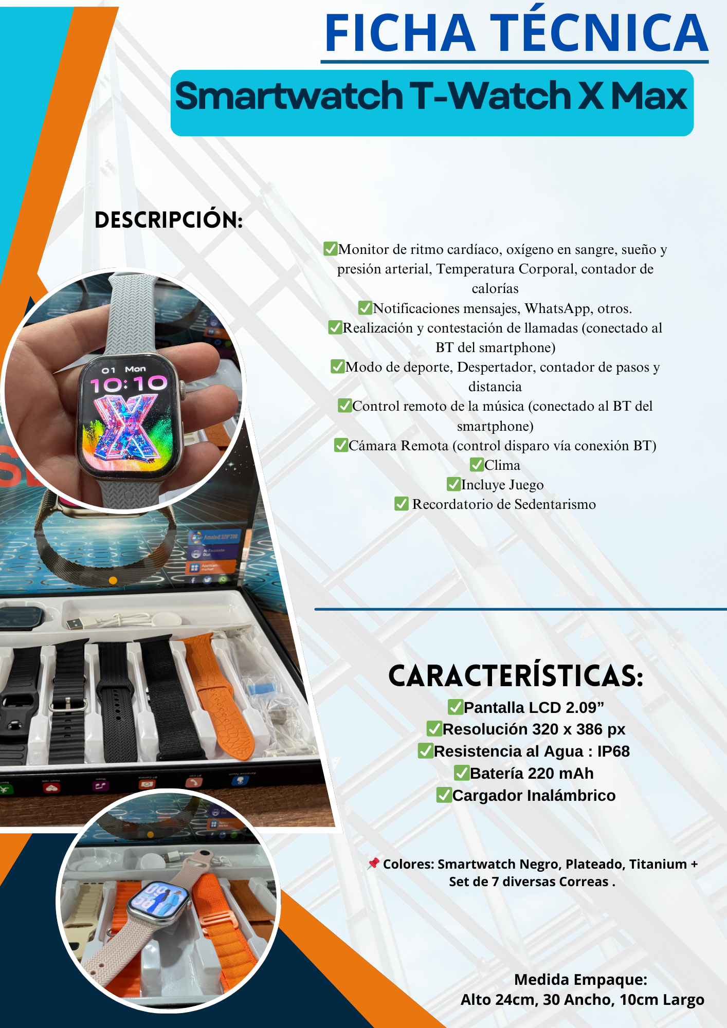 SmartWatch T-Watch X Max para IOs & Android