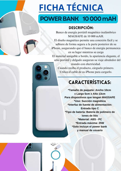 Power Bank MAGSAFE 10000 mAh magnético