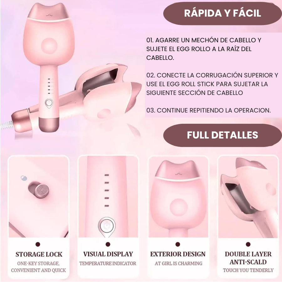 Plancha Rizadora de larga duración. Onda Cerámica de 32mm